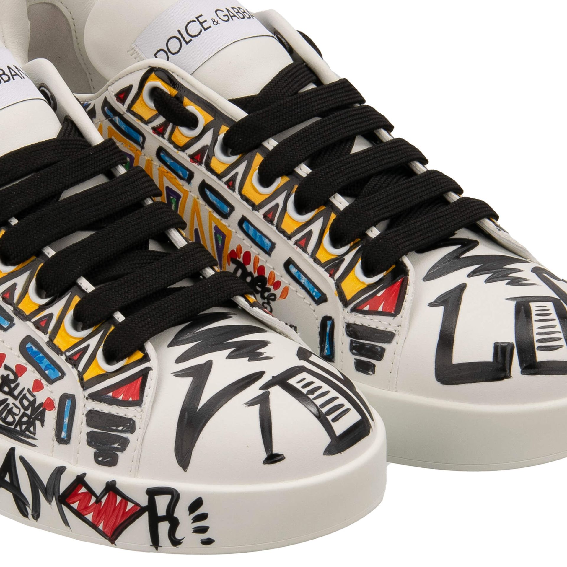 DG Logo Hand Painted Women Sneaker PORTOFINO White 37 US 7